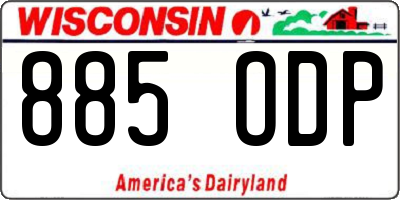 WI license plate 885ODP
