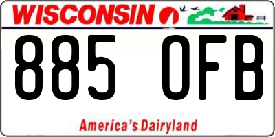 WI license plate 885OFB