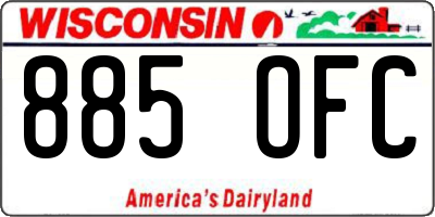 WI license plate 885OFC
