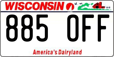 WI license plate 885OFF
