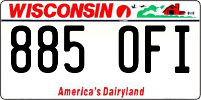 WI license plate 885OFI