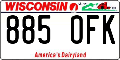 WI license plate 885OFK