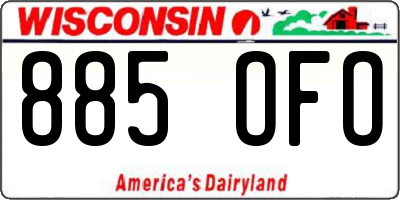 WI license plate 885OFO
