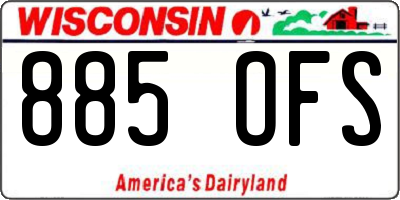 WI license plate 885OFS