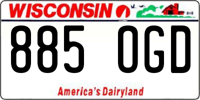 WI license plate 885OGD