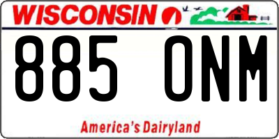 WI license plate 885ONM