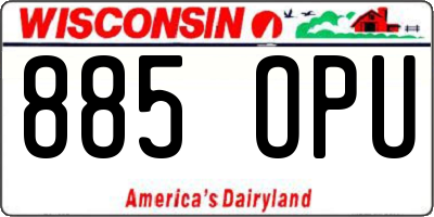 WI license plate 885OPU