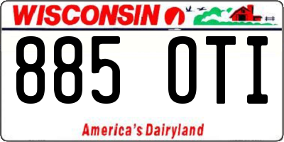 WI license plate 885OTI