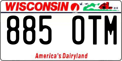 WI license plate 885OTM