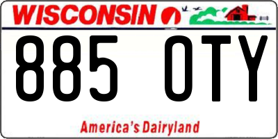 WI license plate 885OTY