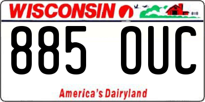 WI license plate 885OUC
