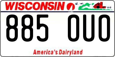 WI license plate 885OUO