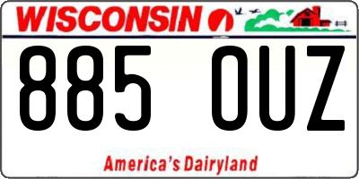 WI license plate 885OUZ