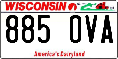 WI license plate 885OVA