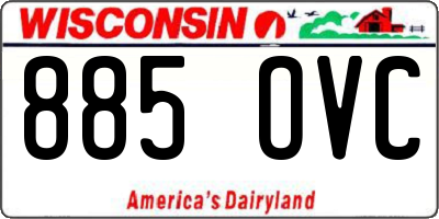 WI license plate 885OVC