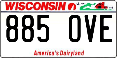 WI license plate 885OVE