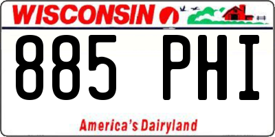 WI license plate 885PHI