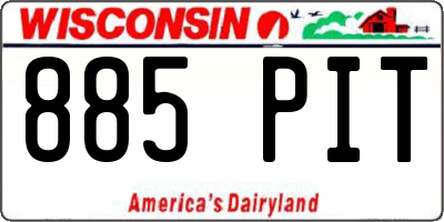 WI license plate 885PIT