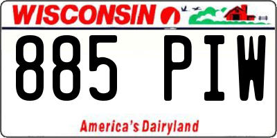 WI license plate 885PIW