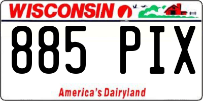 WI license plate 885PIX