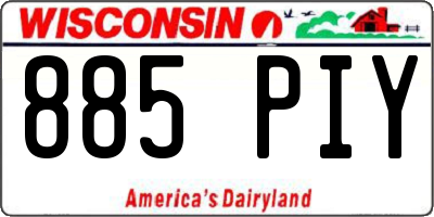 WI license plate 885PIY