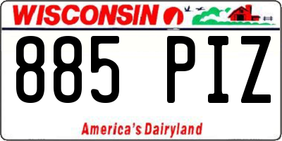 WI license plate 885PIZ