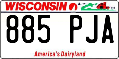 WI license plate 885PJA