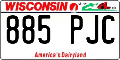 WI license plate 885PJC