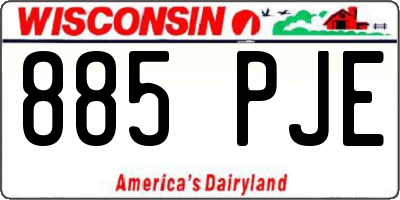 WI license plate 885PJE