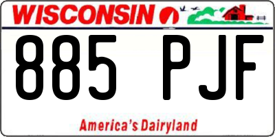 WI license plate 885PJF