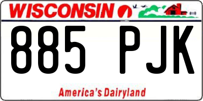 WI license plate 885PJK