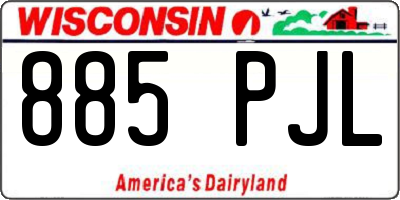 WI license plate 885PJL
