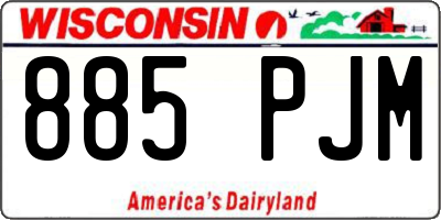 WI license plate 885PJM