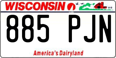 WI license plate 885PJN