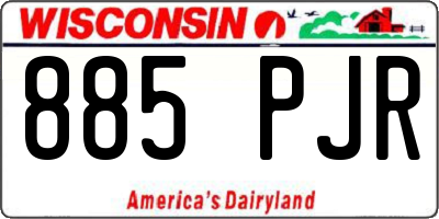 WI license plate 885PJR