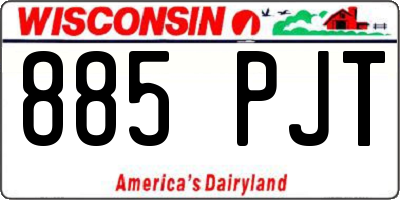 WI license plate 885PJT