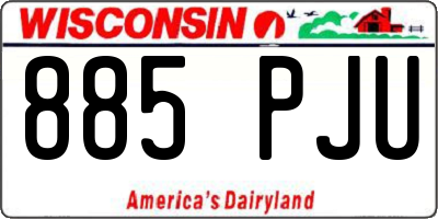 WI license plate 885PJU