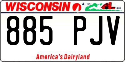 WI license plate 885PJV