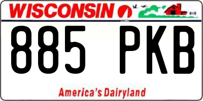 WI license plate 885PKB