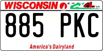 WI license plate 885PKC
