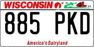WI license plate 885PKD
