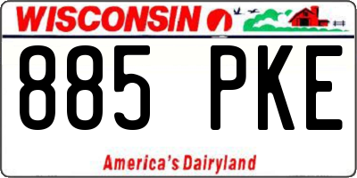 WI license plate 885PKE