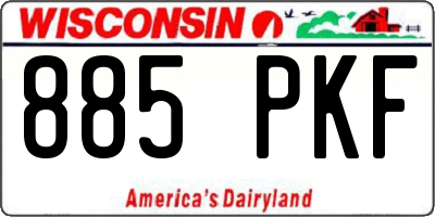 WI license plate 885PKF
