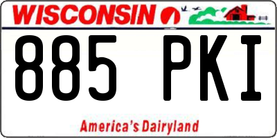 WI license plate 885PKI