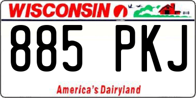 WI license plate 885PKJ