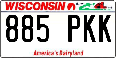 WI license plate 885PKK