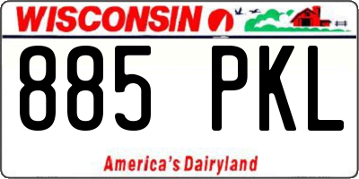 WI license plate 885PKL
