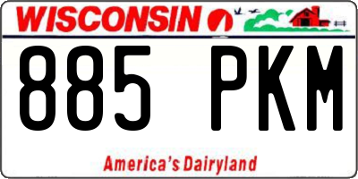 WI license plate 885PKM