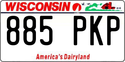 WI license plate 885PKP