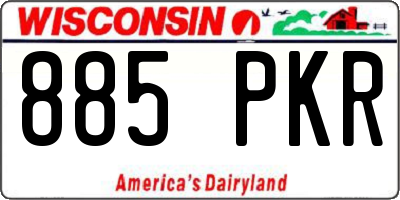 WI license plate 885PKR